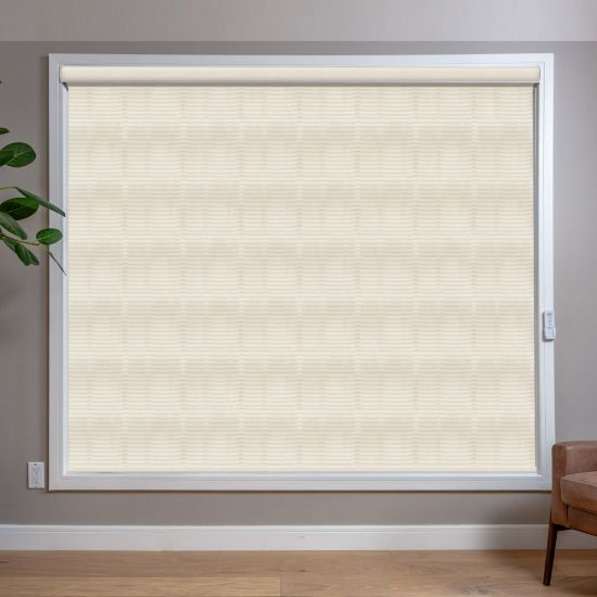 Beige Roller Shades in room