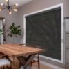 Black Roller Shades in hall