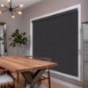 Black Roller Shades in hall