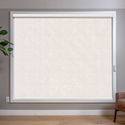 Beige Roller Shades in room