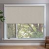 Beige Roller Shades in window
