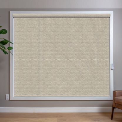 Beige Roller Shades in room