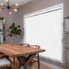 White Roller Shades in hall