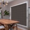 Dark Roller Shades in hall