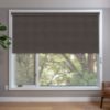 Dark Roller Shades in window