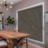 Dark Roller Shades in hall