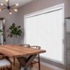 White Roller Shades in hall