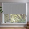 Grey Roller Shades in window