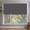 Grey Roller Shades in window