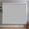 	Grey Roller Shades in room