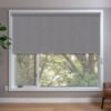Grey Roller Shades in window