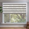Grey/Silver Zebra blinds in window