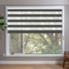 Grey/Silver Zebra blinds in window