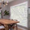 White blackout zebra blinds in hall