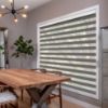 Dark Brown Zebra blinds in hall