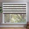 Grey/Silver Zebra blinds in window