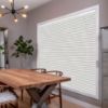 White HoneyComb Shades in hall