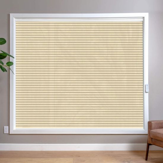 Gold HoneyComb Shades in room