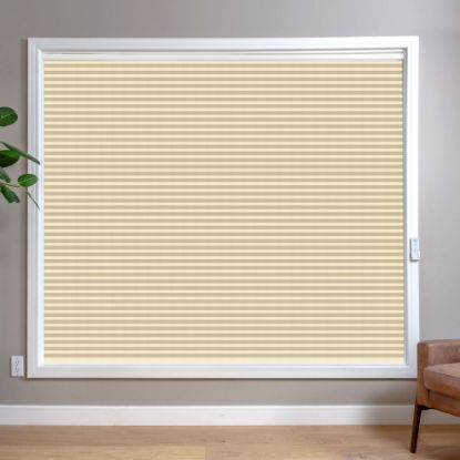 Gold HoneyComb Shades in room