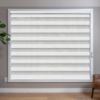 White blackout zebra blinds in room