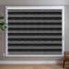 Grey/Silver Zebra blinds in room