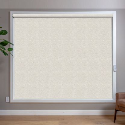 Beige Roller Shades in room